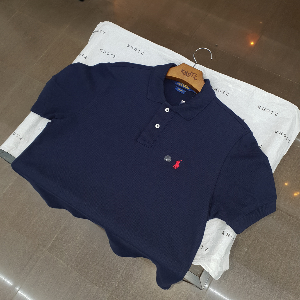 Polo Ralph Lauren Masculina Azul Marinho Pony Vermelho