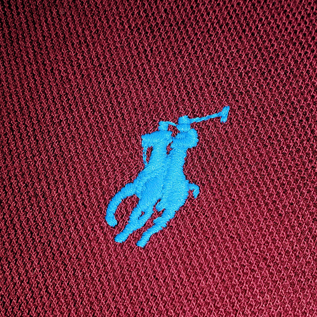 Polo Ralph Lauren Masculina Bordô Pony Azul