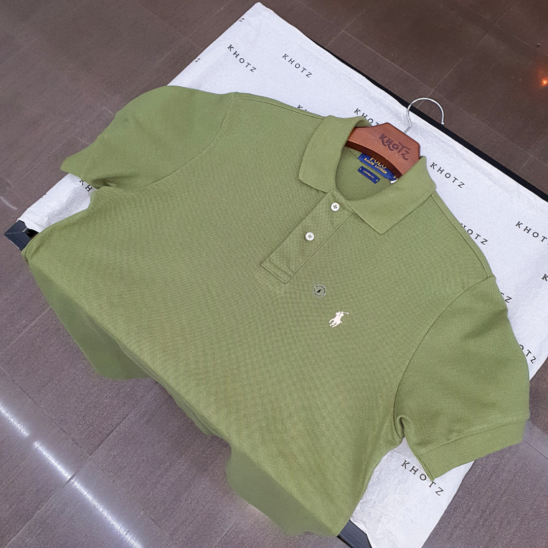 Polo Ralph Lauren Masculina Verde Natura Pony Branco