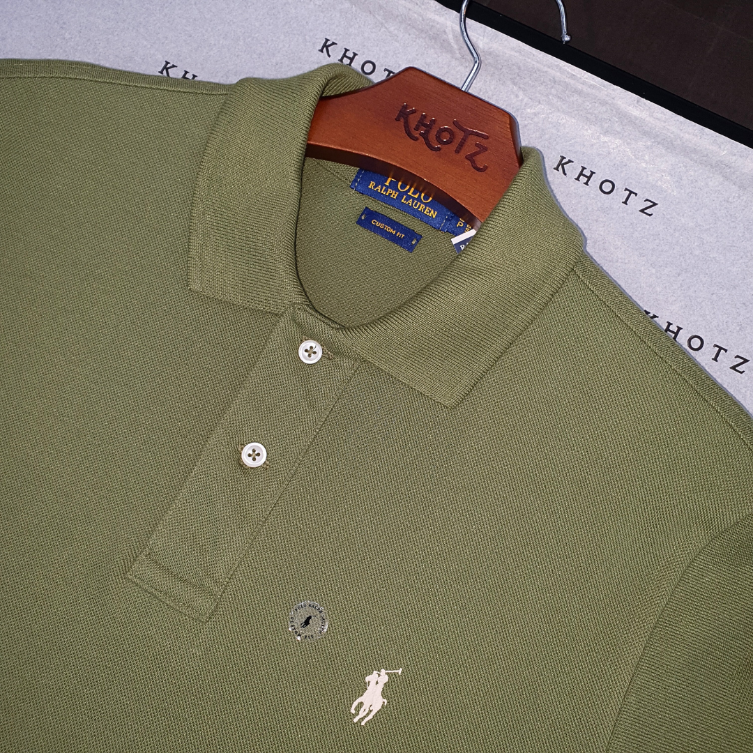 Polo Ralph Lauren Masculina Verde Natura Pony Branco