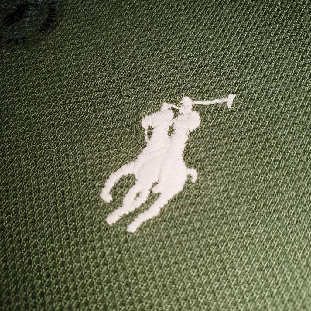 Polo Ralph Lauren Masculina Verde Natura Pony Branco