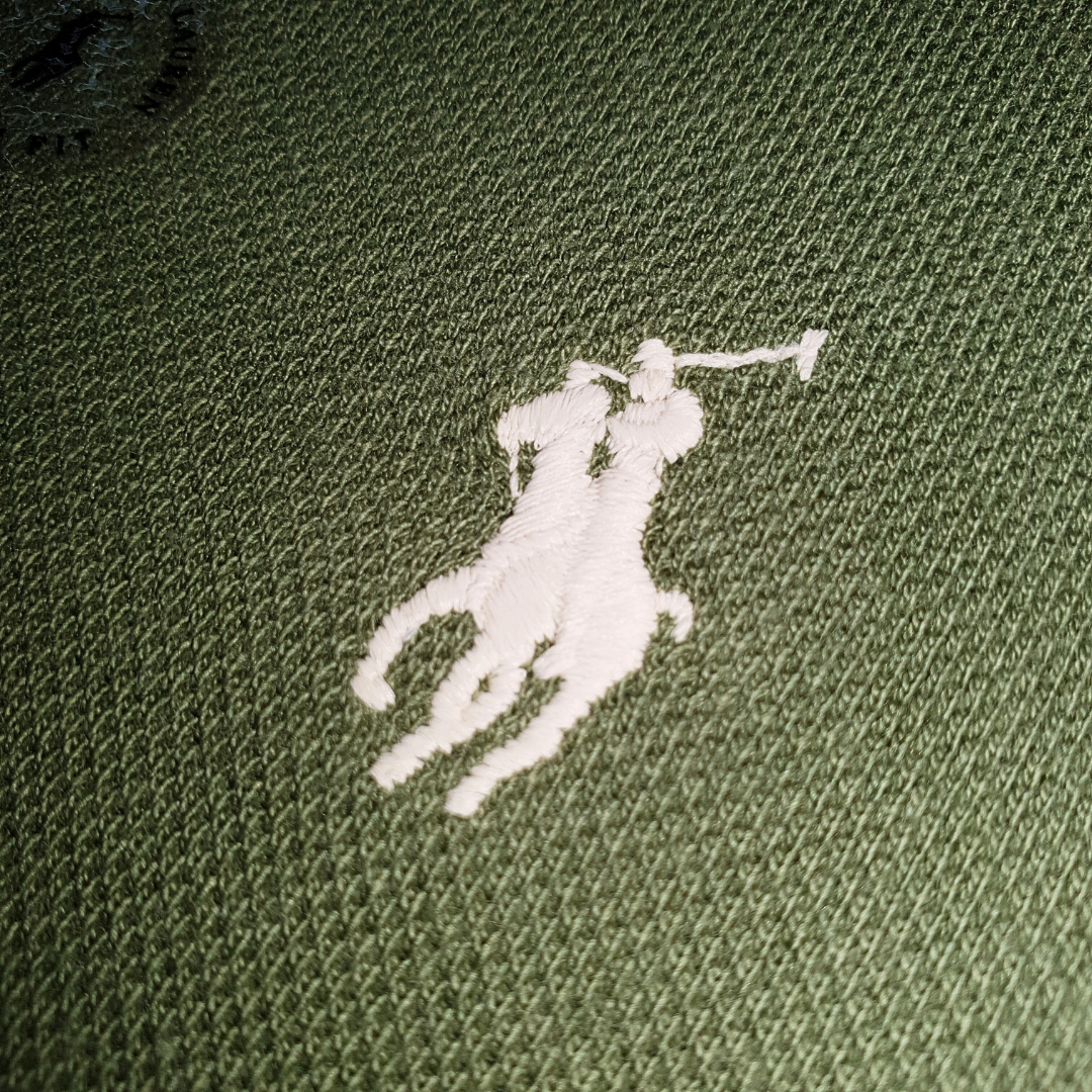 Polo Ralph Lauren Masculina Verde Natura Pony Branco