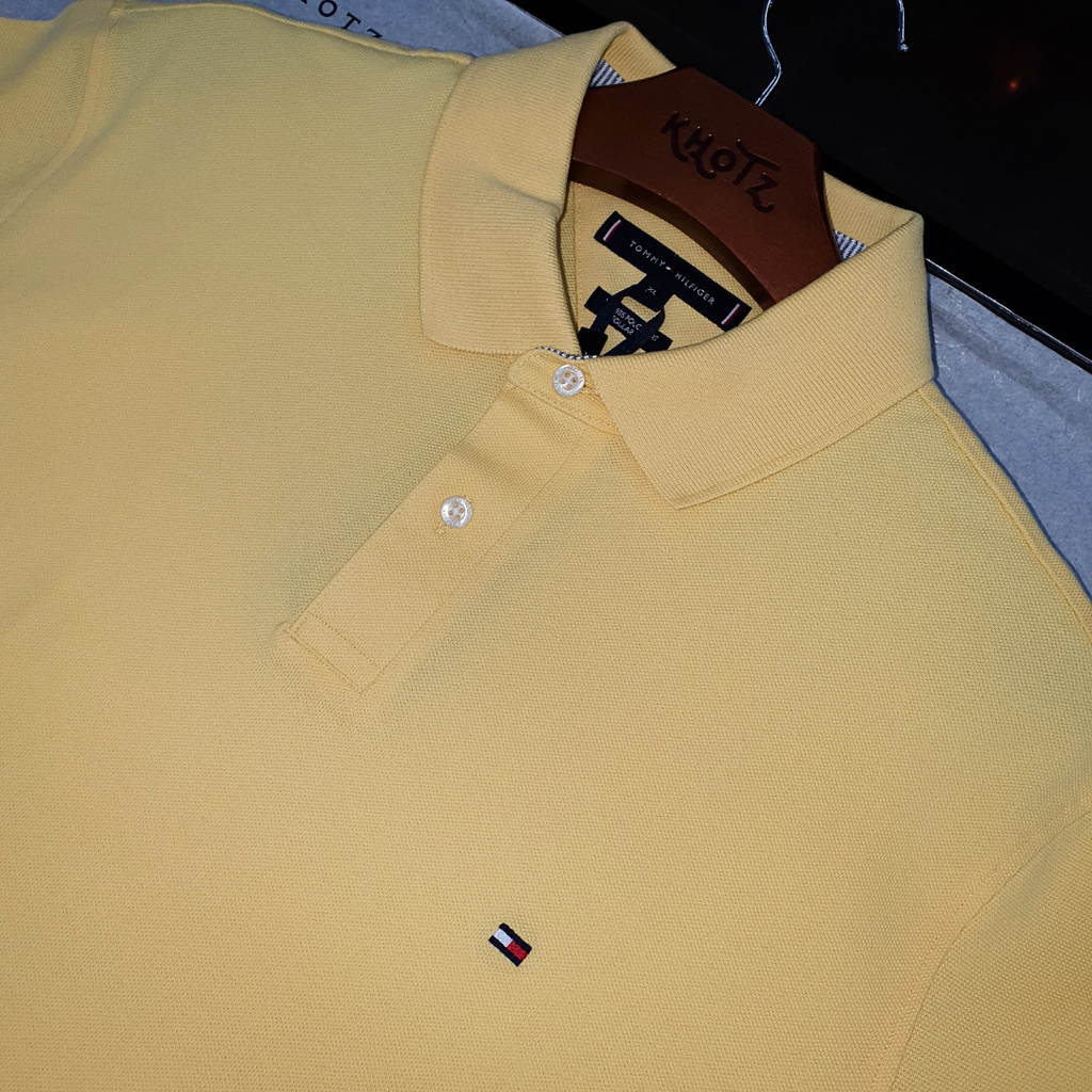 Polo Tommy Hilfiger Masculina Amarela 1985 Regular Fit
