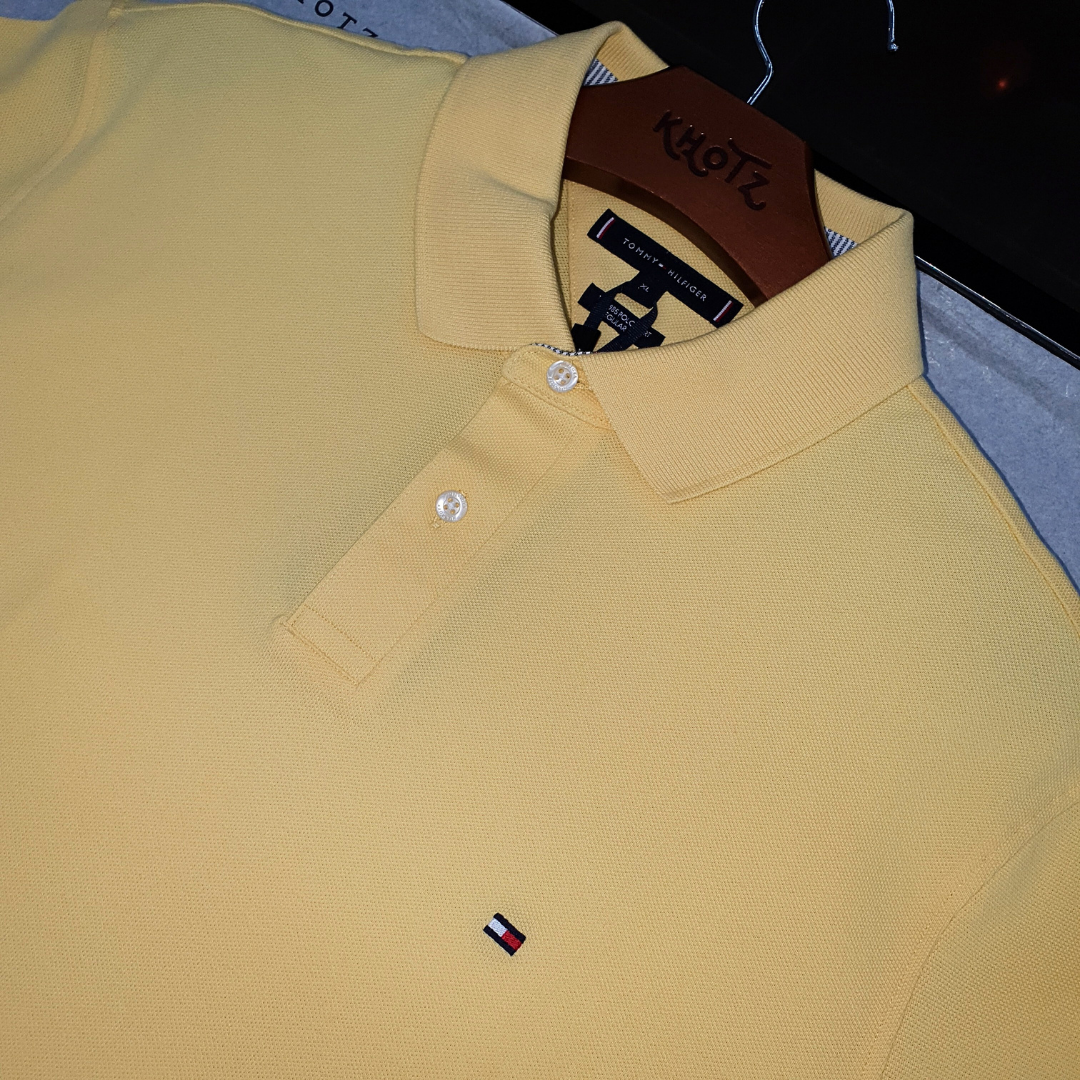 Polo Tommy Hilfiger Masculina Amarela 1985 Regular Fit