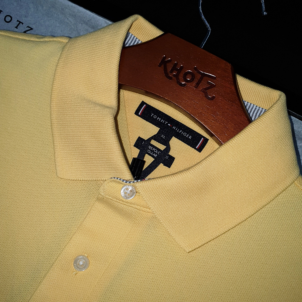 Polo Tommy Hilfiger Masculina Amarela 1985 Regular Fit