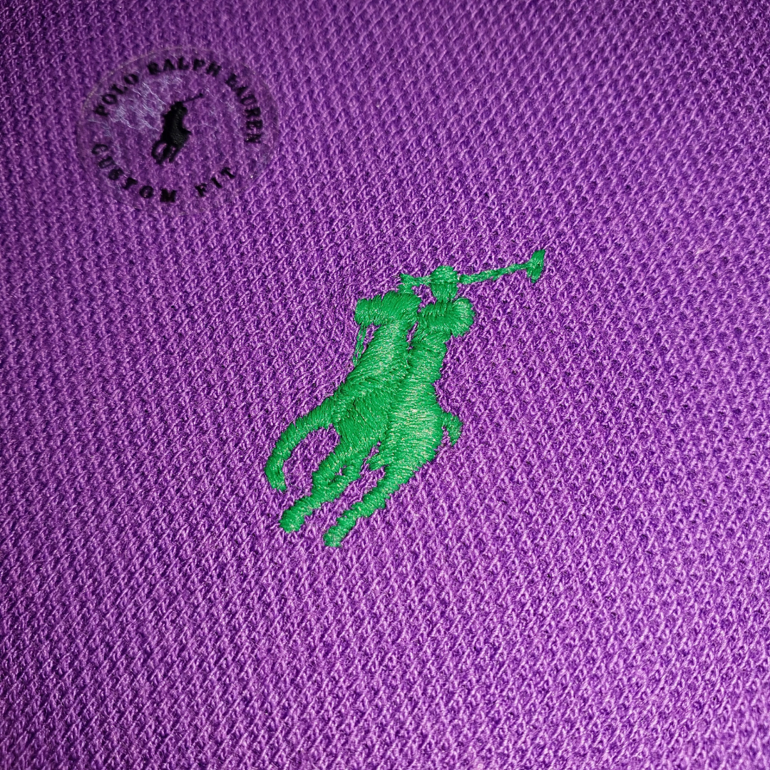 Polo Ralph Lauren Masculina Roxa Pony Verde