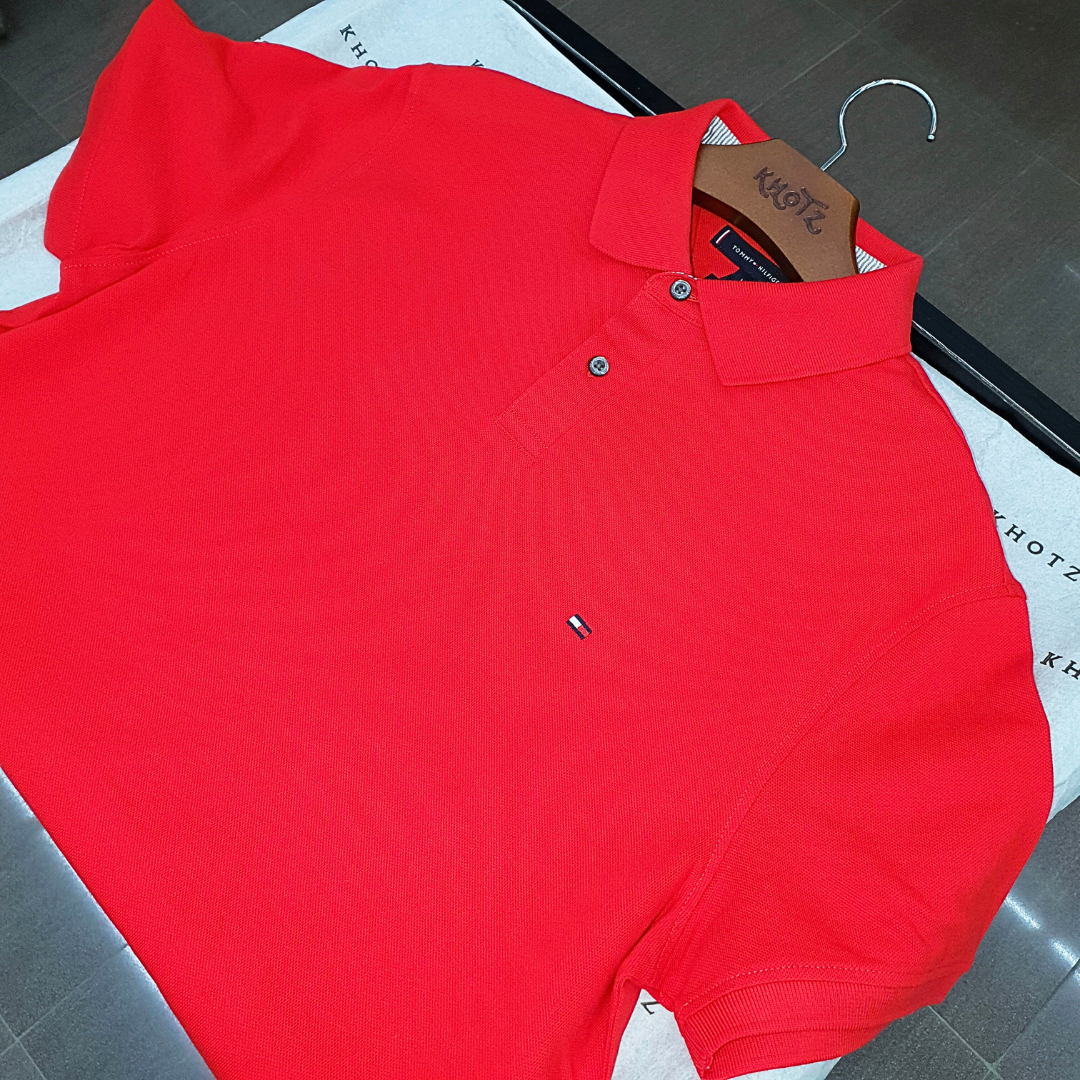 Polo Tommy Hilfiger Masculina Vermelha 1985 Regular Fit