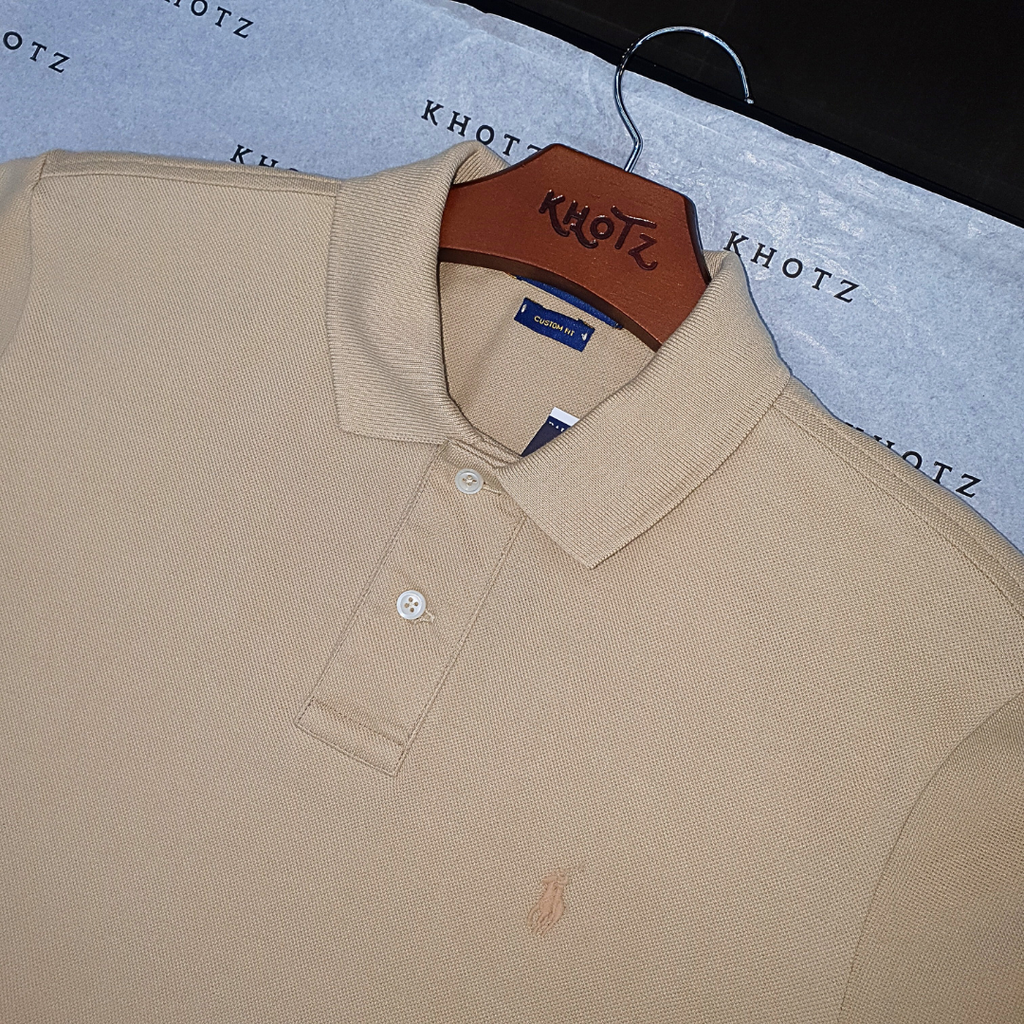 Polo Ralph Lauren Masculina Bege Pony Monocromático
