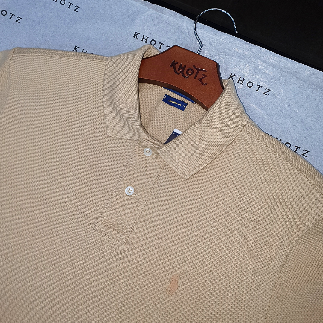 Polo Ralph Lauren Masculina Bege Pony Monocromático