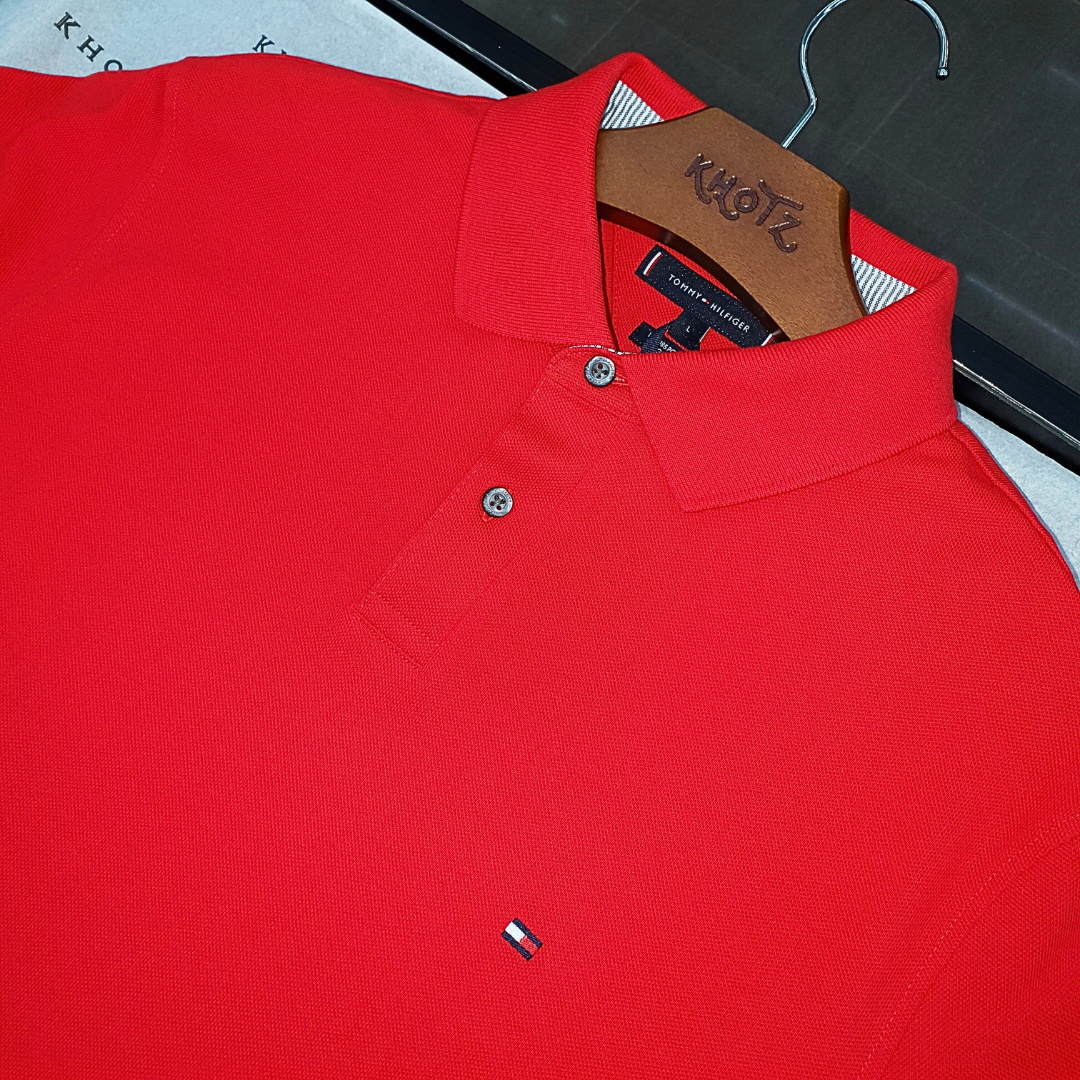 Polo Tommy Hilfiger Masculina Vermelha 1985 Regular Fit
