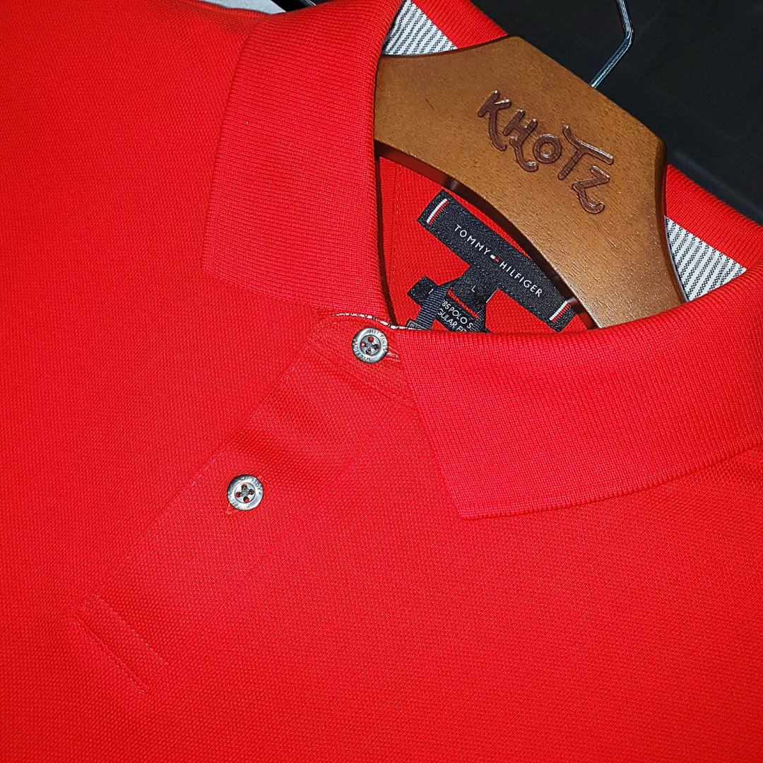Polo Tommy Hilfiger Masculina Vermelha 1985 Regular Fit