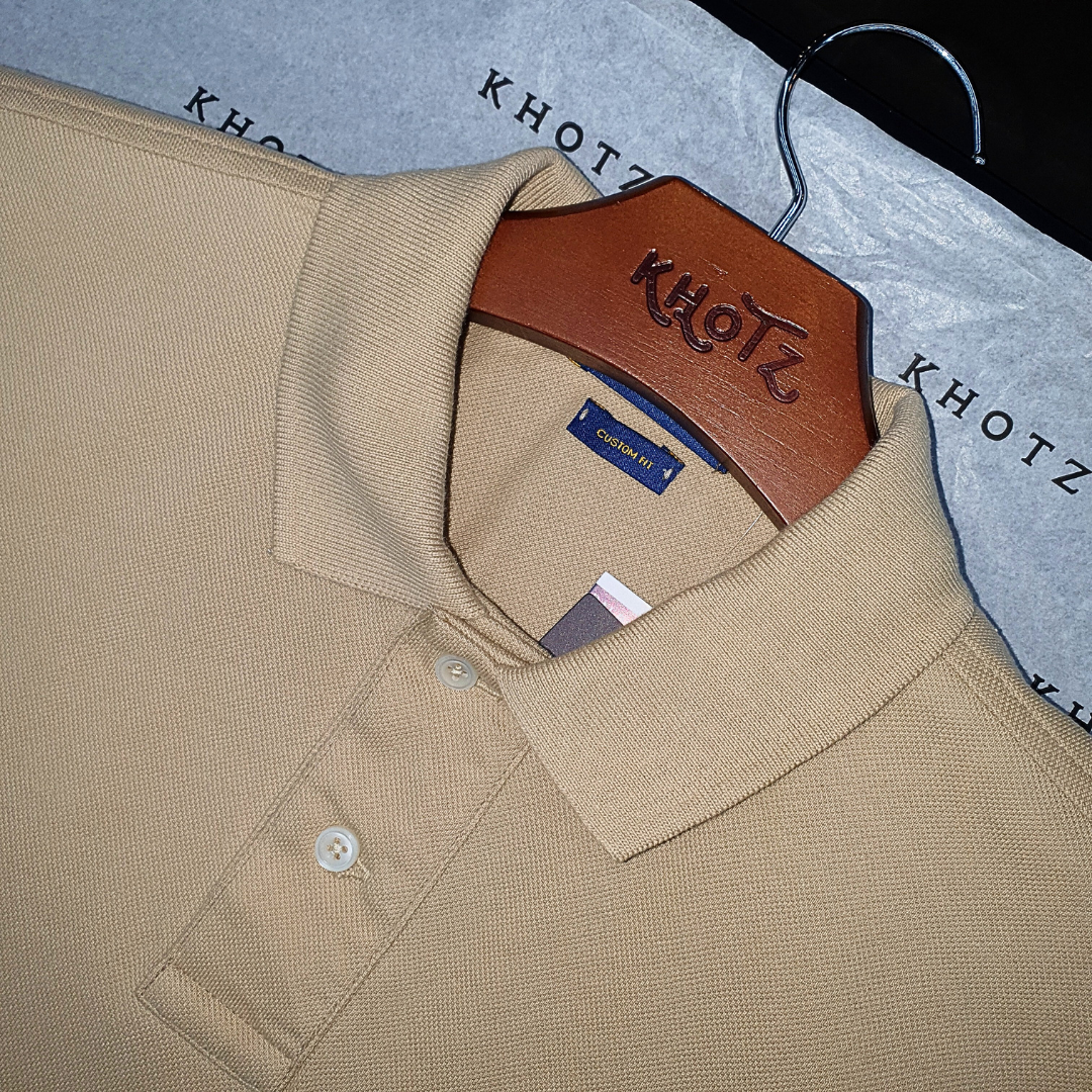 Polo Ralph Lauren Masculina Bege Pony Monocromático
