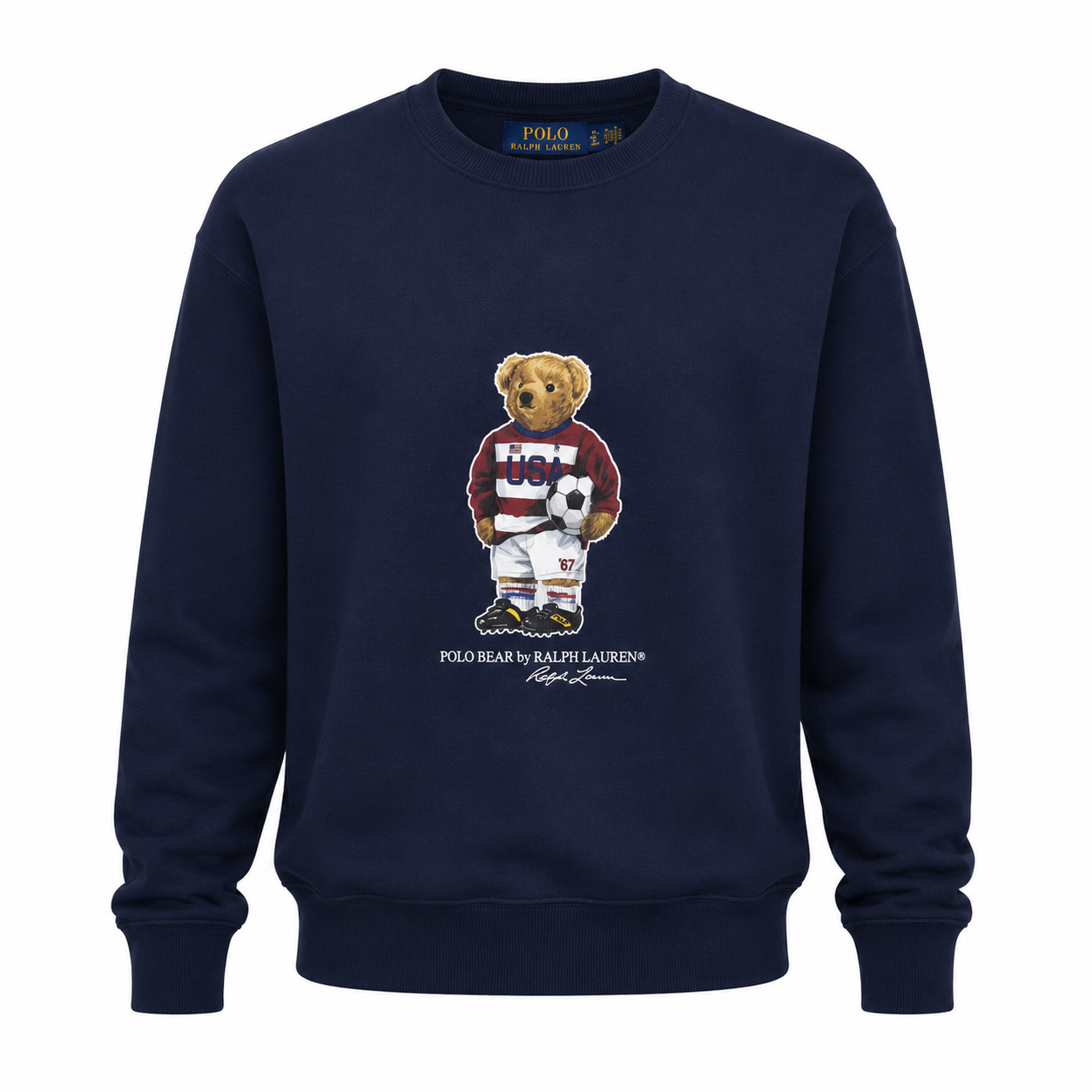 Moletom Ralph Lauren Masculino Marinho Peluciado Urso Americano