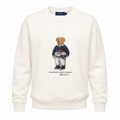 Moletom Ralph Lauren Masculino Branco Peluciado Urso Americano