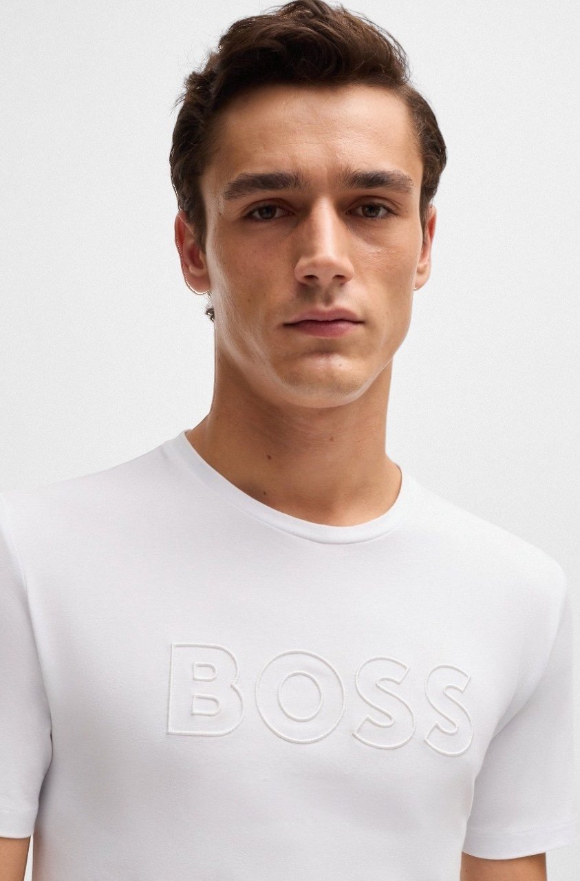 Camiseta Clássica Hugo Boss Masculina cor Branca