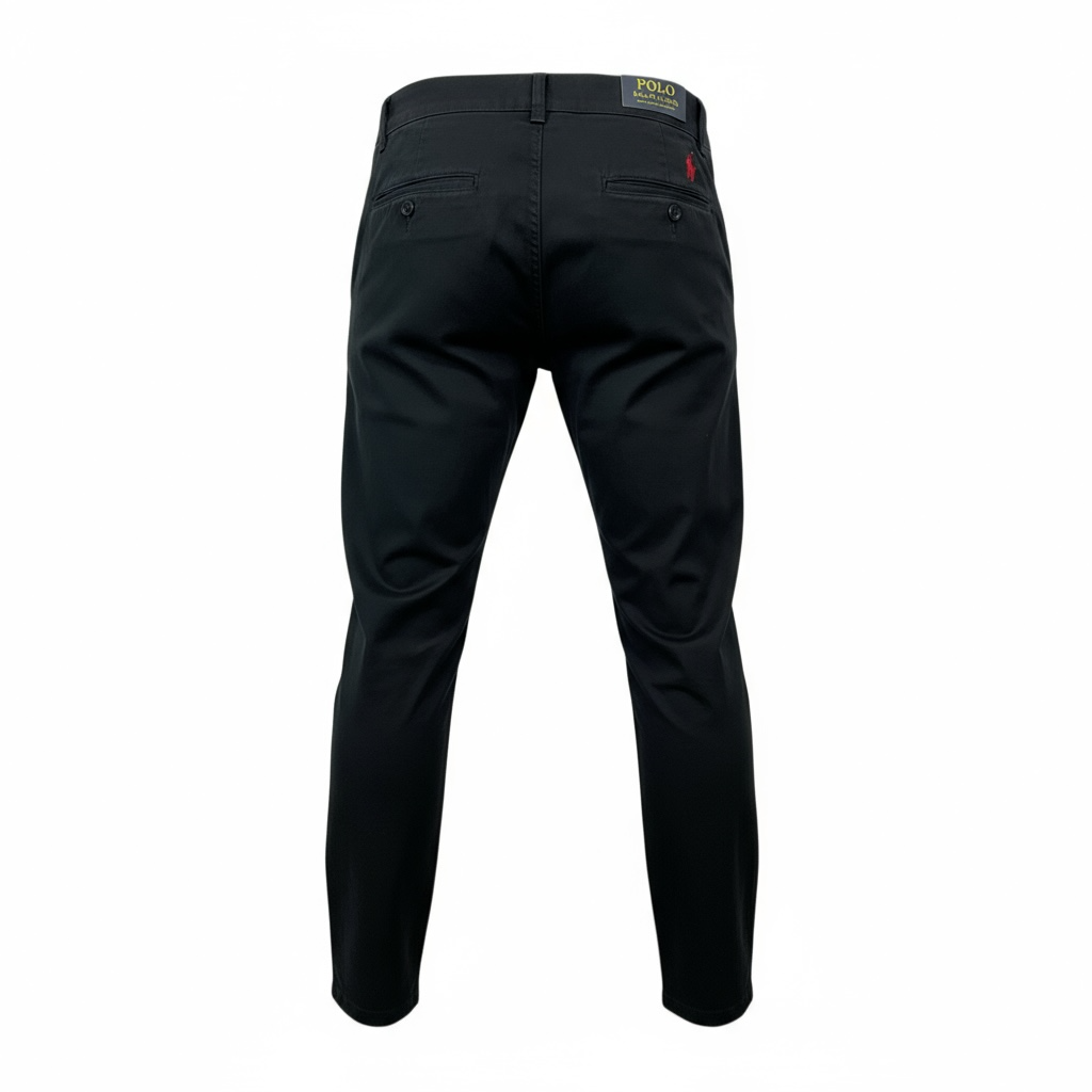 Calça Sarja Ralph Lauren Masculina Clássica Americana – Preta com Pony Vermelho