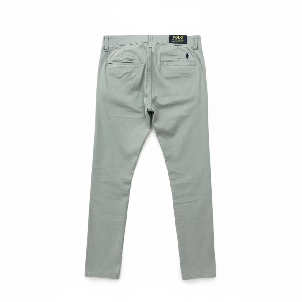 Calça Sarja Ralph Lauren Masculina Clássica Americana – Cinzento com Pony Marinho