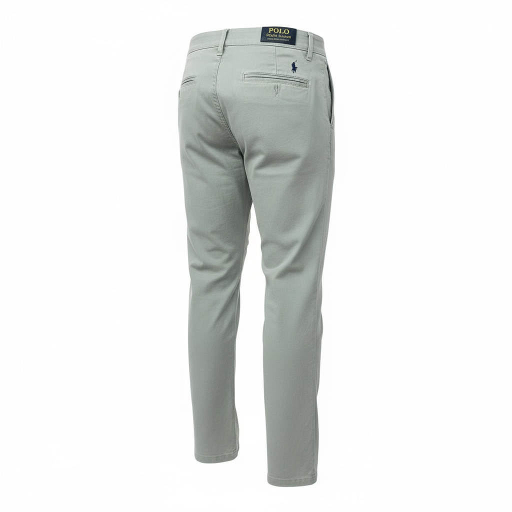Calça Sarja Ralph Lauren Masculina Clássica Americana – Cinzento com Pony Marinho