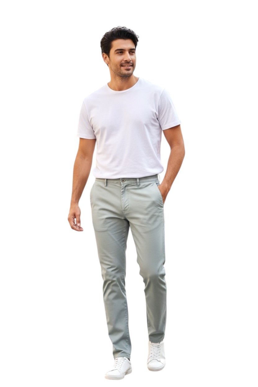 Calça Sarja Ralph Lauren Masculina Clássica Americana – Cinzento com Pony Marinho
