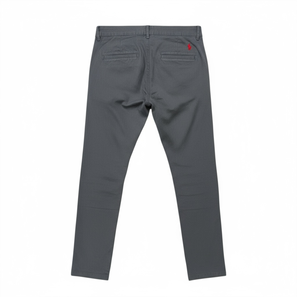 Calça Sarja Ralph Lauren Masculina Clássica Americana – Chumbo com Pony Vermelho