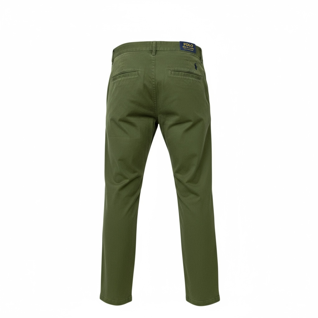 Calça Sarja Ralph Lauren Masculina Clássica Americana – Verde Exército com Pony Preto