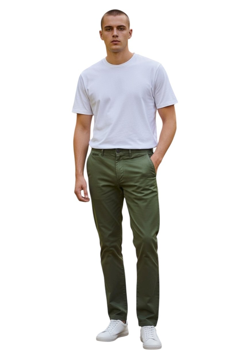 Calça Sarja Ralph Lauren Masculina Clássica Americana – Verde Exército com Pony Preto