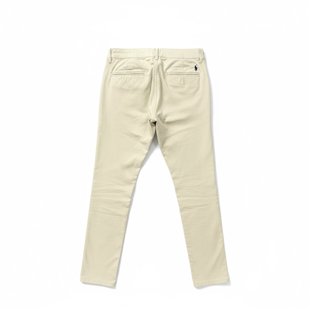 Calça Sarja Ralph Lauren Masculina Clássica Americana – Areia com Pony Marinho