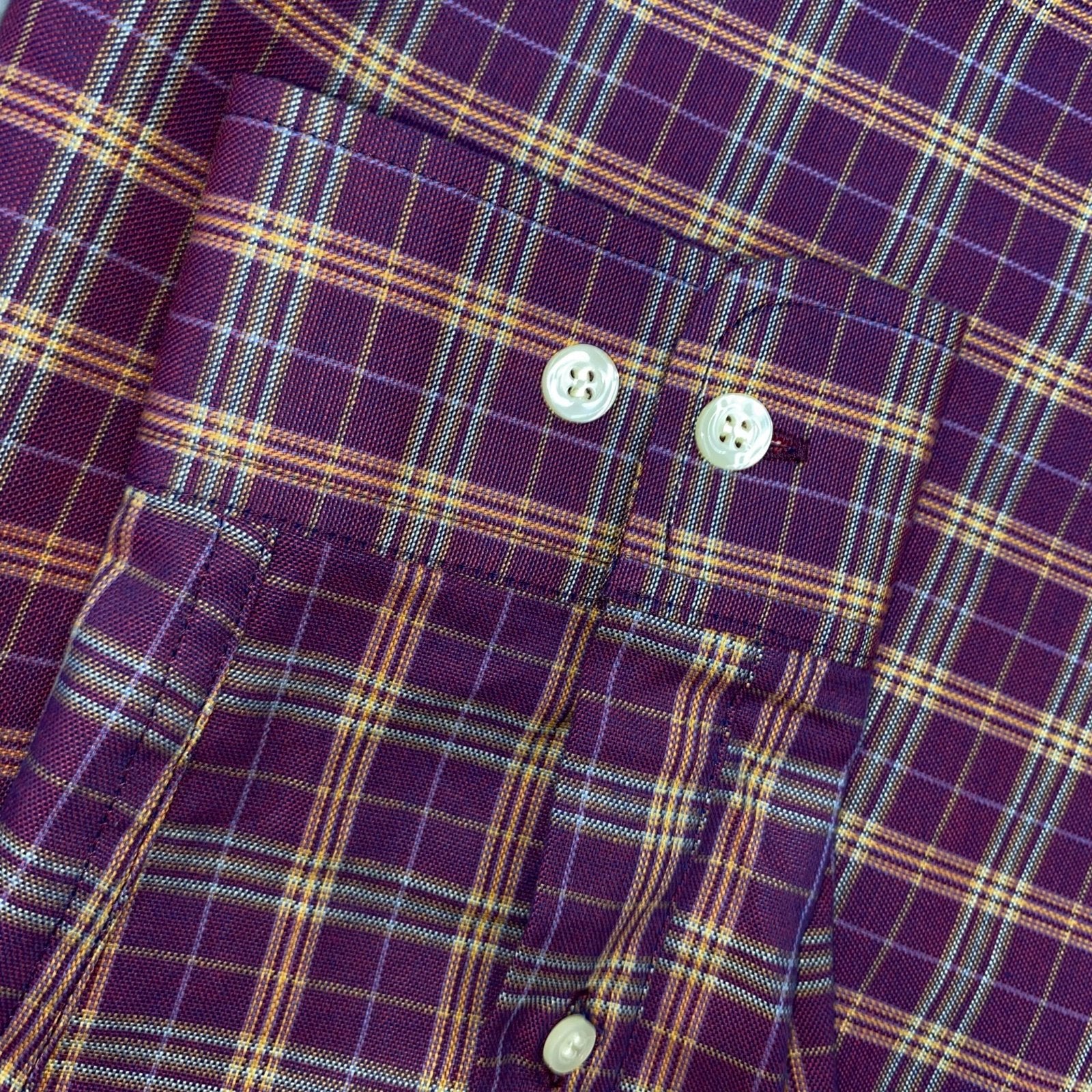 Camisa Ralph Lauren Masculina Oxford Xadrez Invernal Vinho Pony Roxo