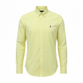 Camisa Ralph Lauren Masculina Micro Xadrez Amarelo Pony Roxo