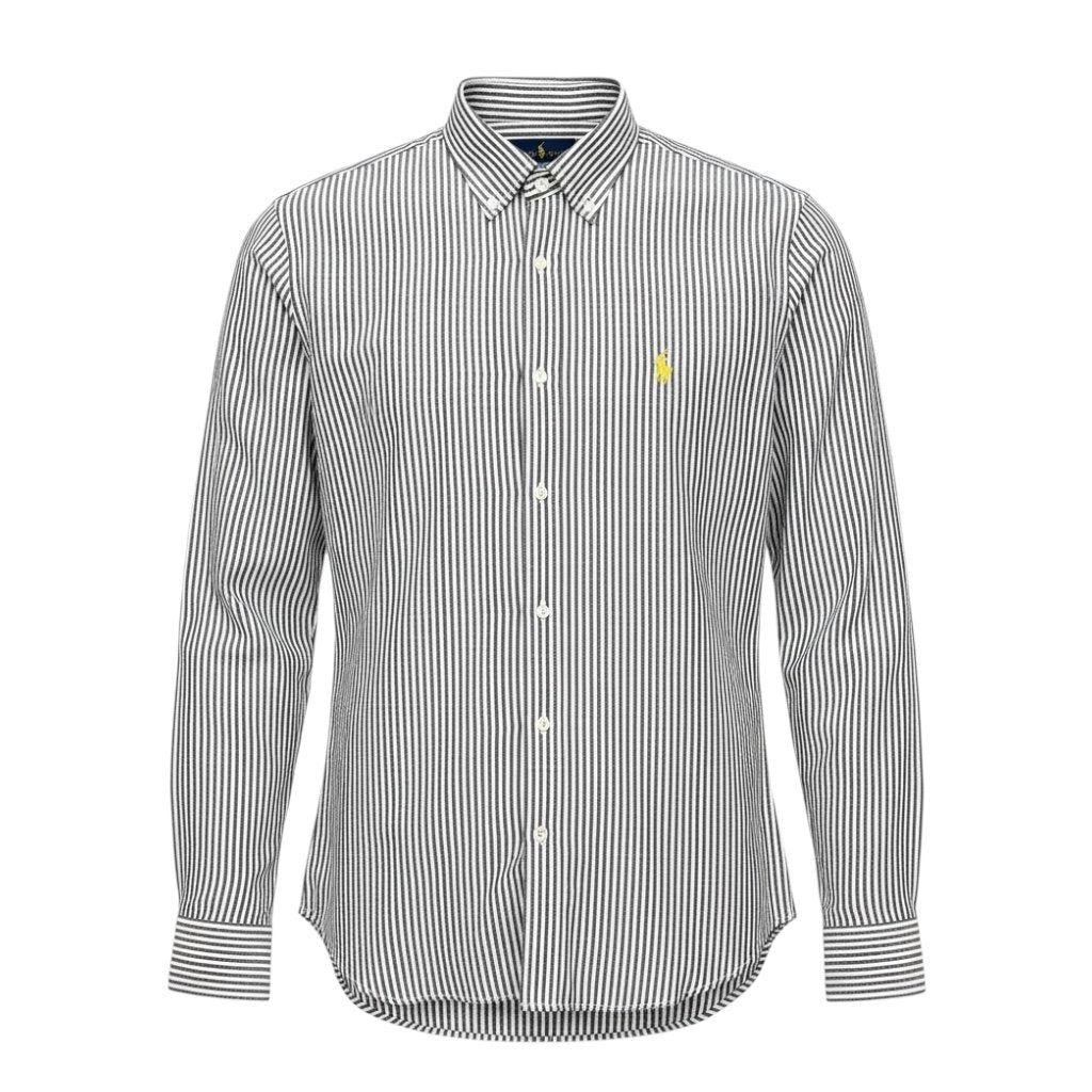 Camisa Ralph Lauren Masculina Preta Listras Pony Amarelo