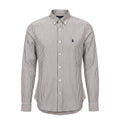 Camisa Ralph Lauren Masculina Bordô Listras Brancas Pony Azul