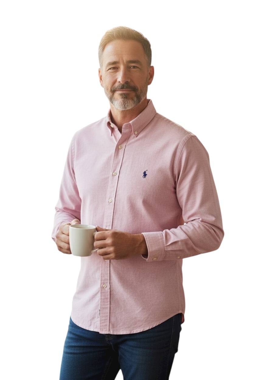 Camisa Ralph Lauren Masculina Oxford Clássico Bordô Pony Preto