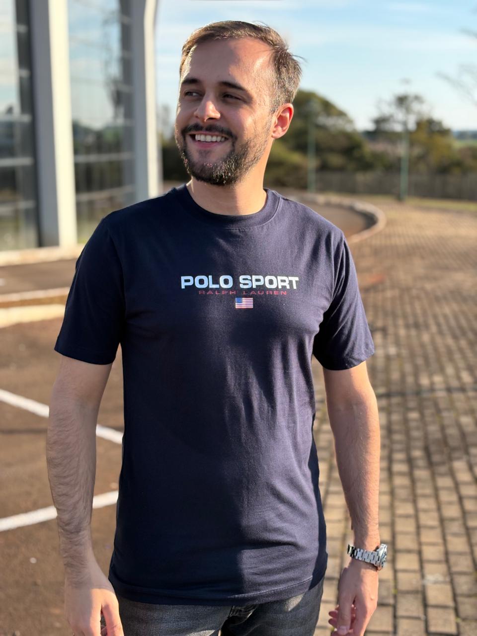 Camiseta Polo Sport Masculina Supima Siliconada Ralph Lauren cor Marinho