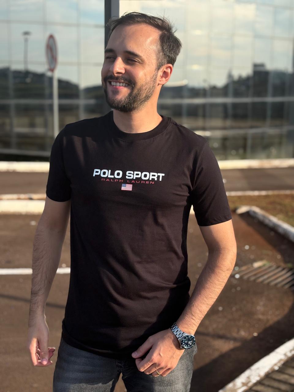 Camiseta Polo Sport Masculina Supima Siliconada Ralph Lauren cor Preta
