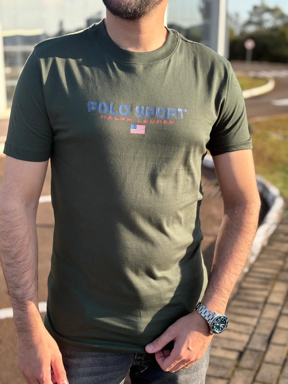 Camiseta Polo Sport Masculina Supima Siliconada Ralph Lauren cor Verde Floresta