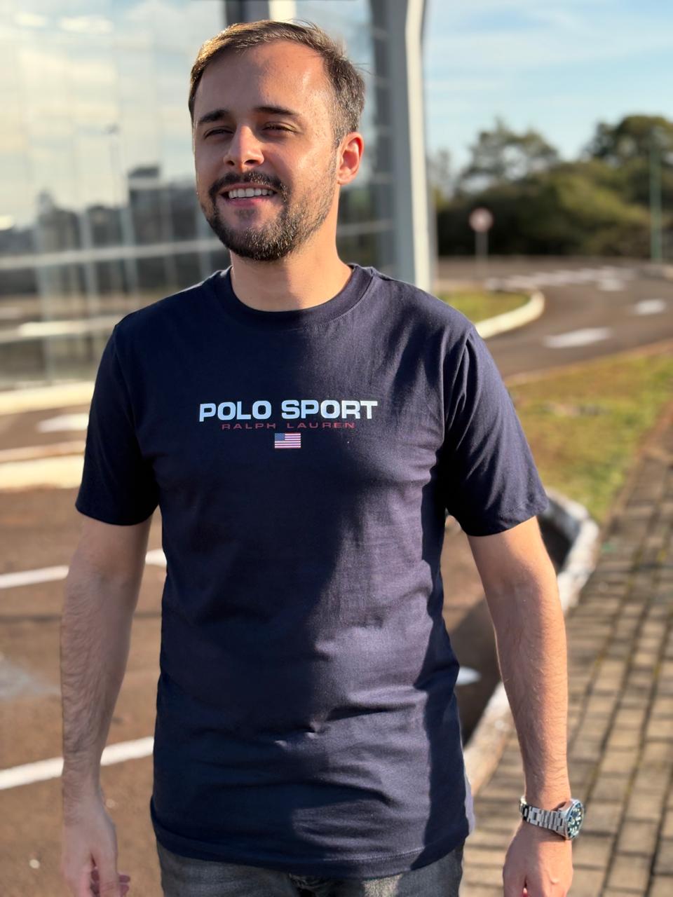 Camiseta Polo Sport Masculina Supima Siliconada Ralph Lauren cor Marinho
