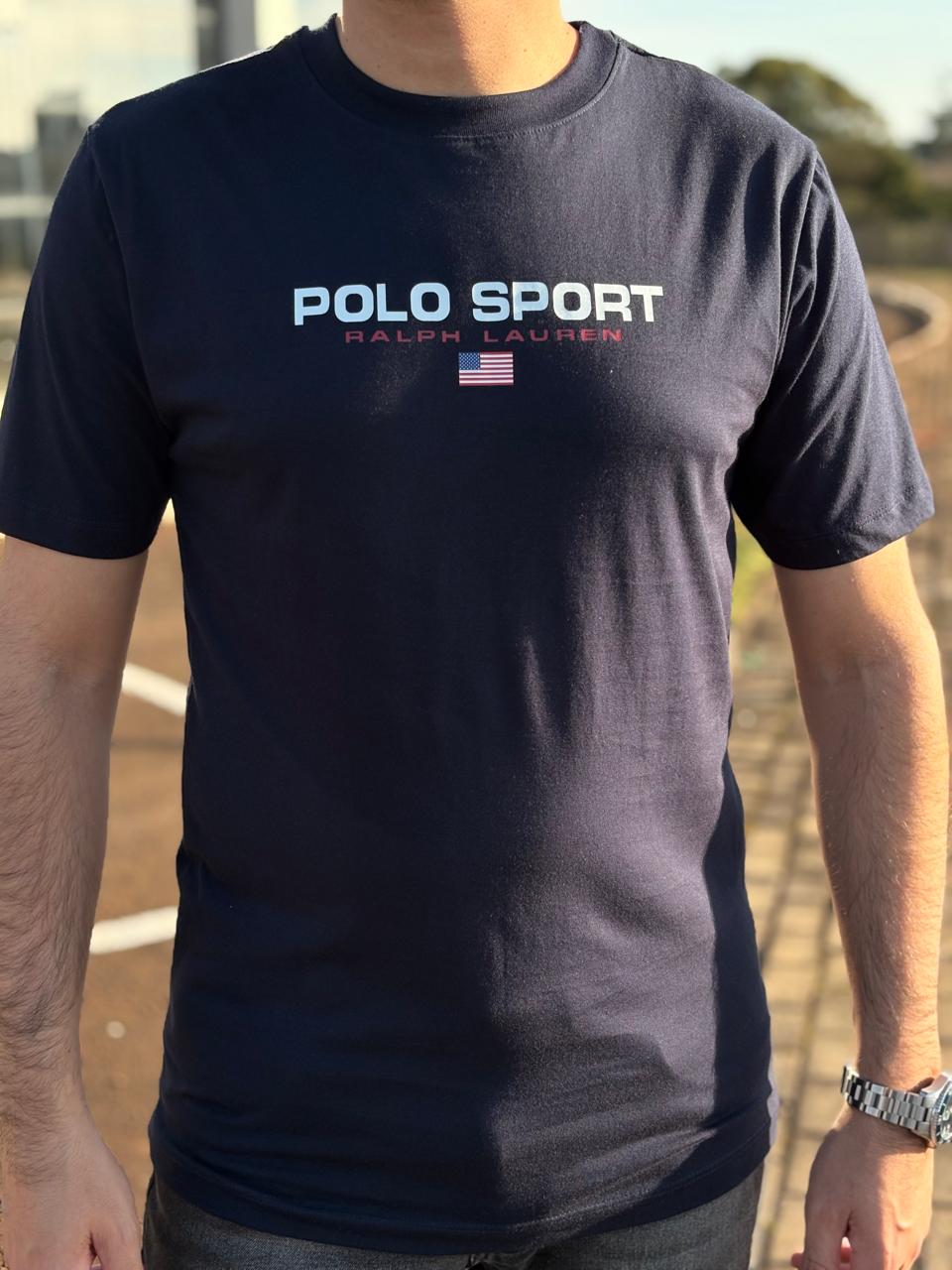 Camiseta Polo Sport Masculina Supima Siliconada Ralph Lauren cor Marinho