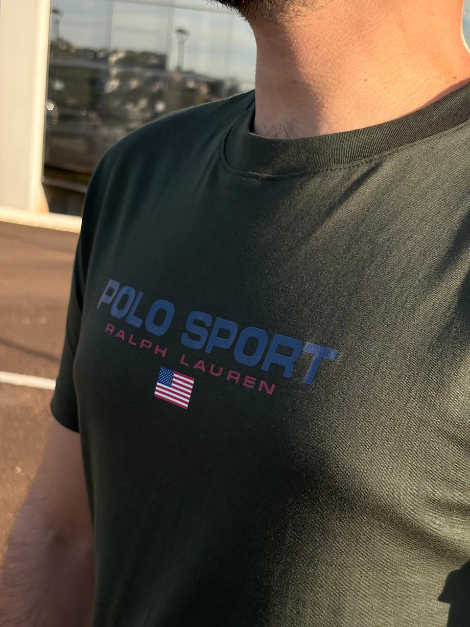 Camiseta Polo Sport Masculina Supima Siliconada Ralph Lauren cor Verde Floresta