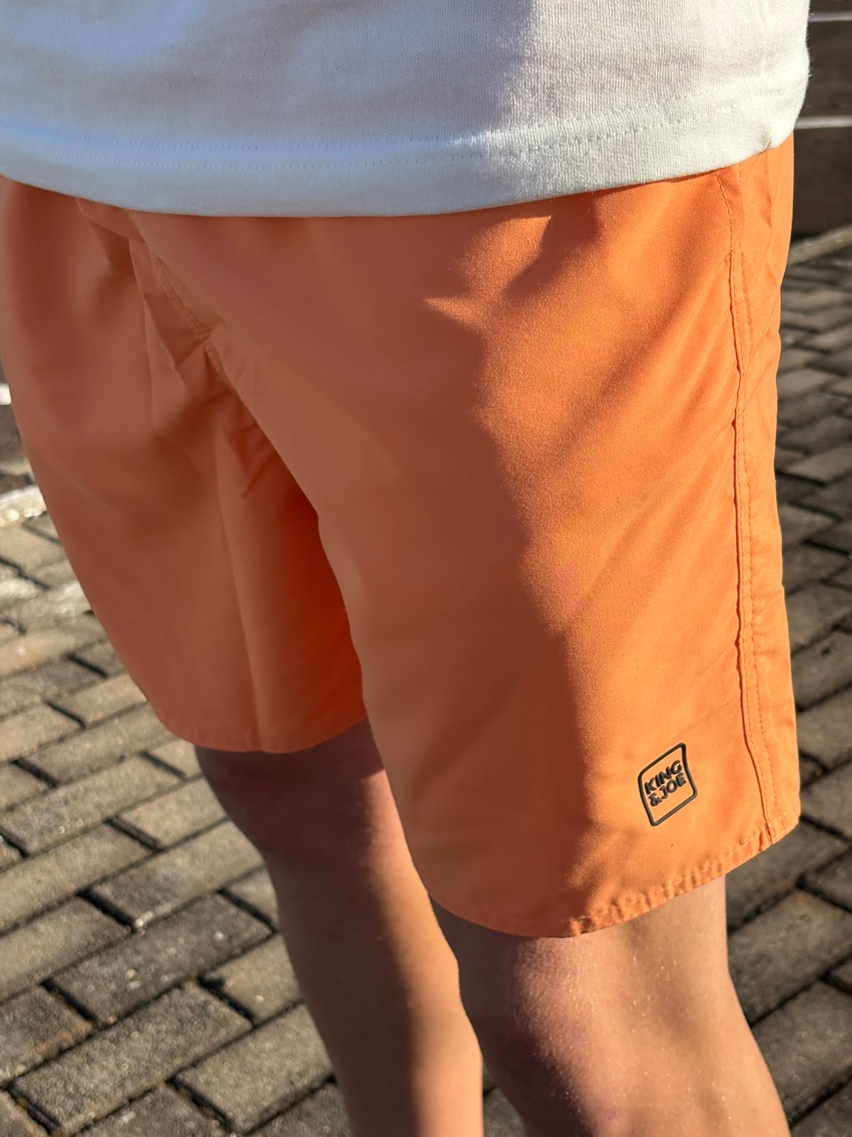 Shorts Praia Masculino King&Joe Liso Respirável cor Laranja