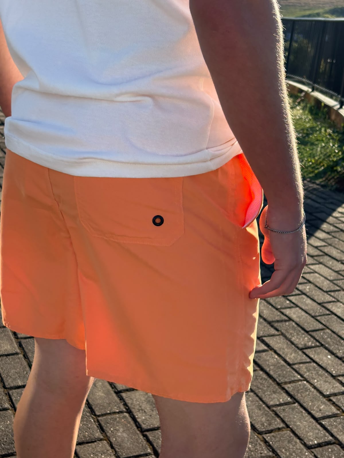 Shorts Praia Masculino King&Joe Liso Respirável cor Laranja