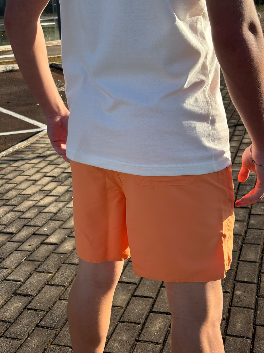 Shorts Praia Masculino King&Joe Liso Respirável cor Laranja