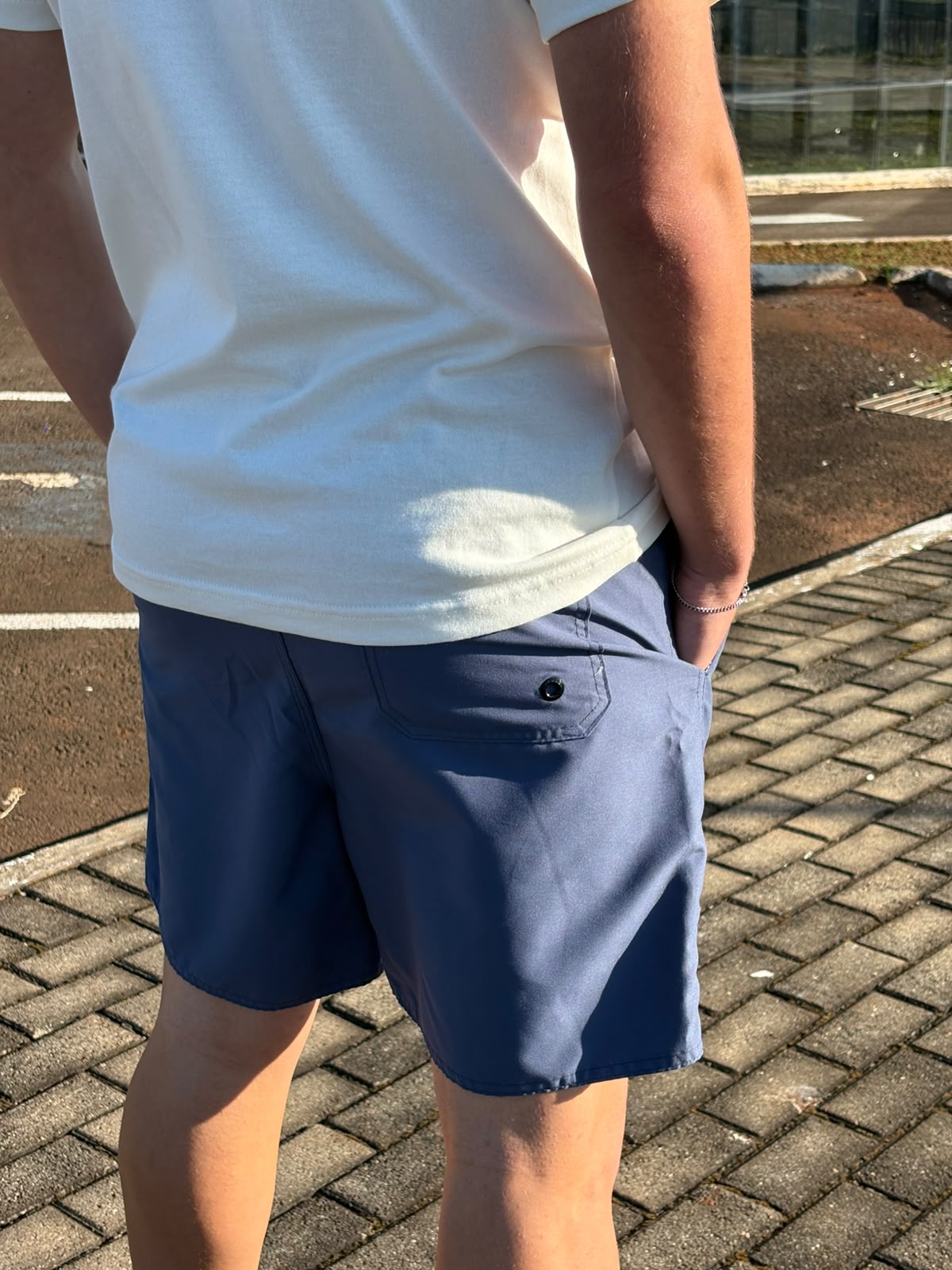 Shorts Praia Masculino King&Joe Liso Respirável cor Azul Petróleo