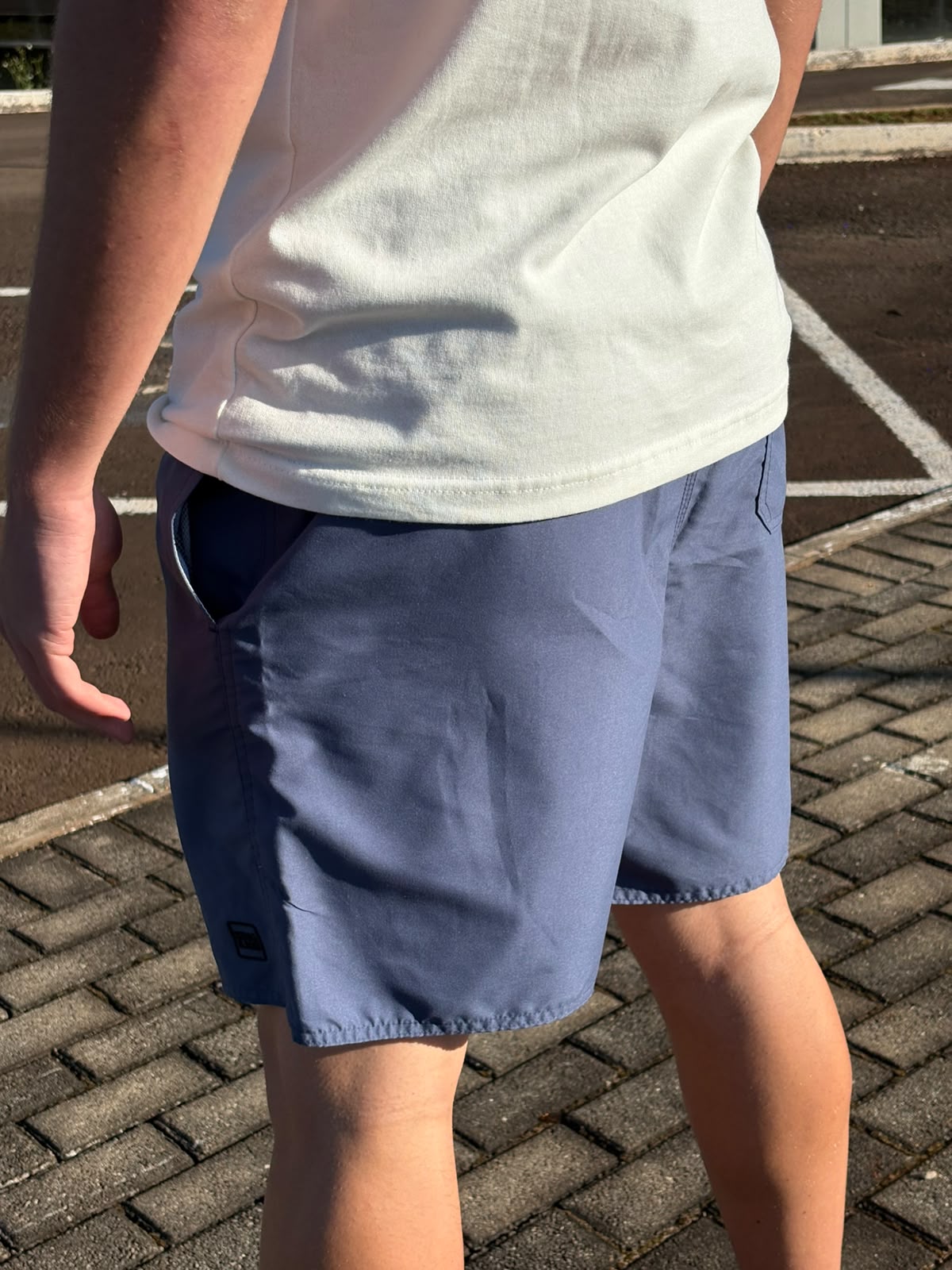 Shorts Praia Masculino King&Joe Liso Respirável cor Azul Petróleo
