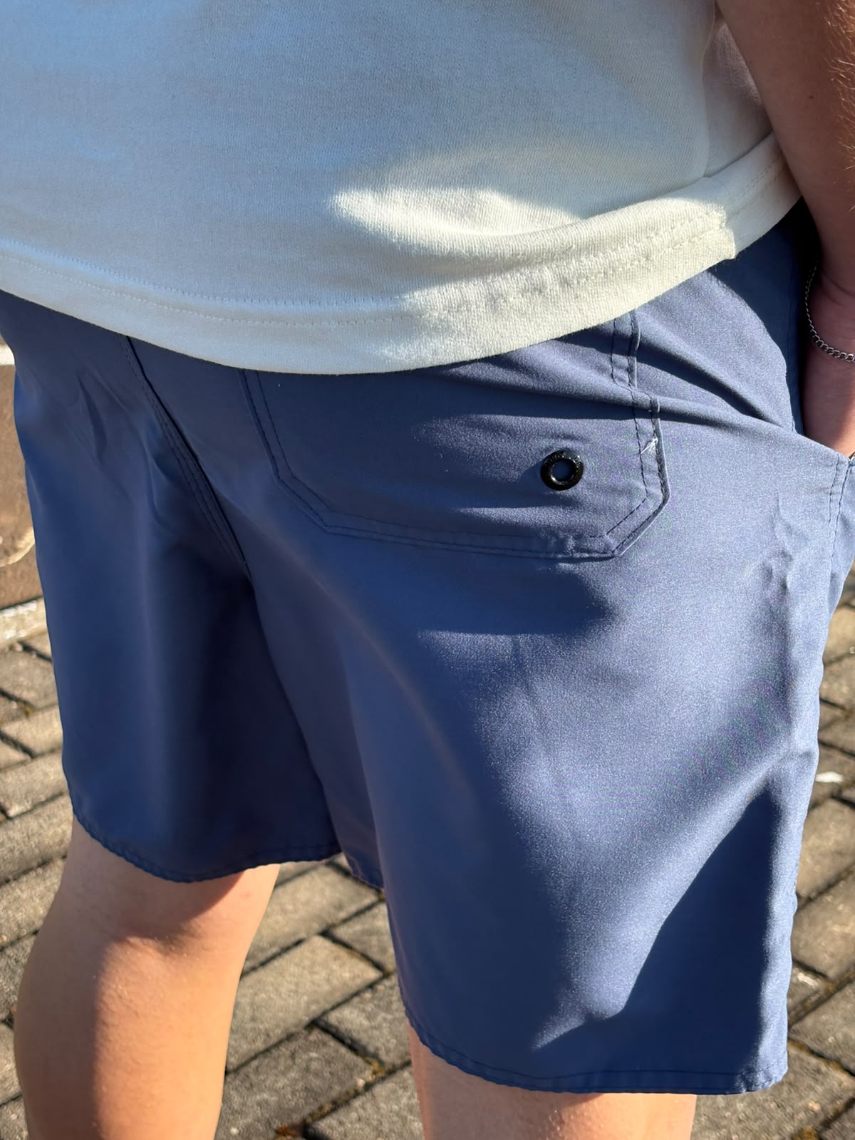 Shorts Praia Masculino King&Joe Liso Respirável cor Azul Petróleo