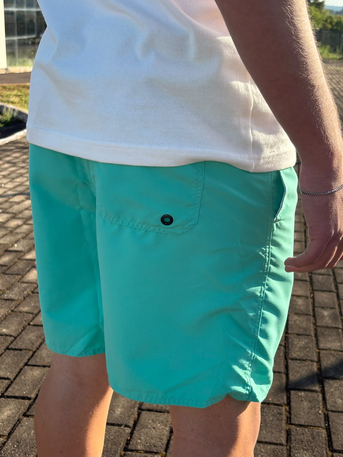 Shorts Praia Masculino King&Joe Liso Respirável cor Verde Água