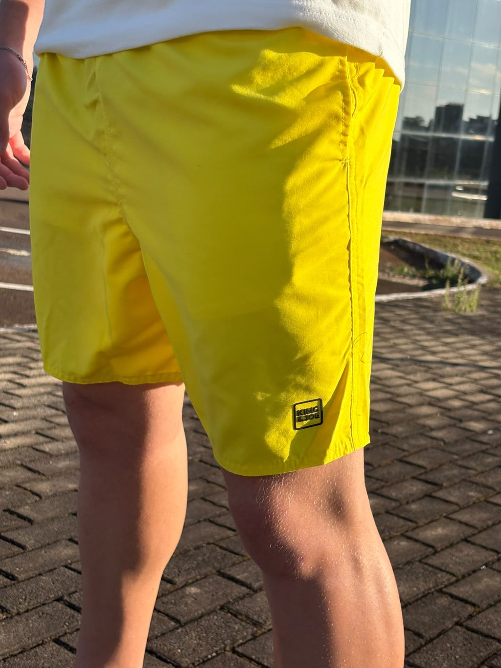 Shorts Praia Masculino King&Joe Liso Respirável cor Amarelo