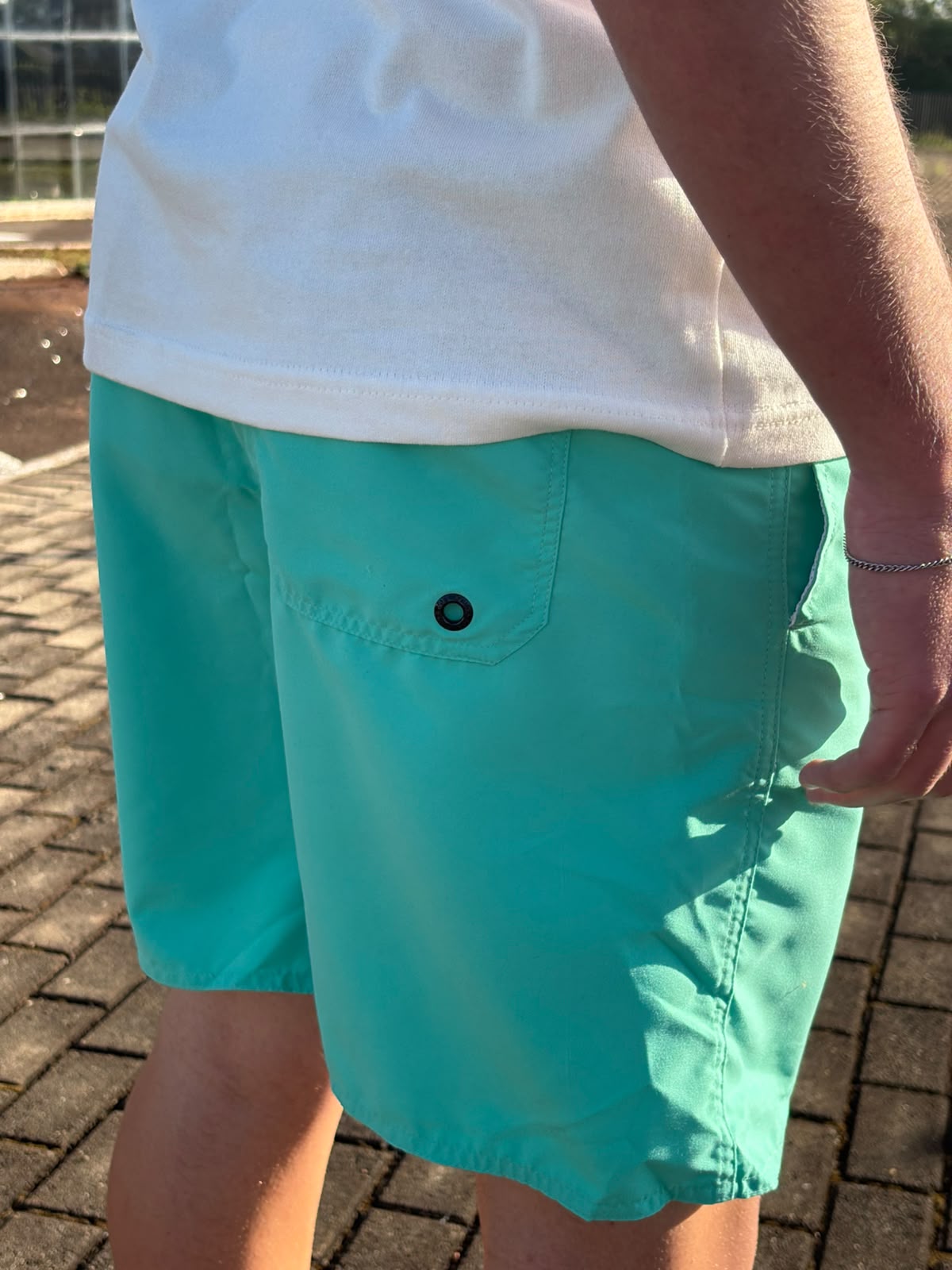 Shorts Praia Masculino King&Joe Liso Respirável cor Verde Água
