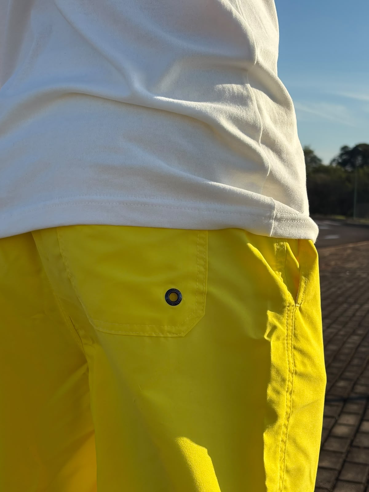 Shorts Praia Masculino King&Joe Liso Respirável cor Amarelo