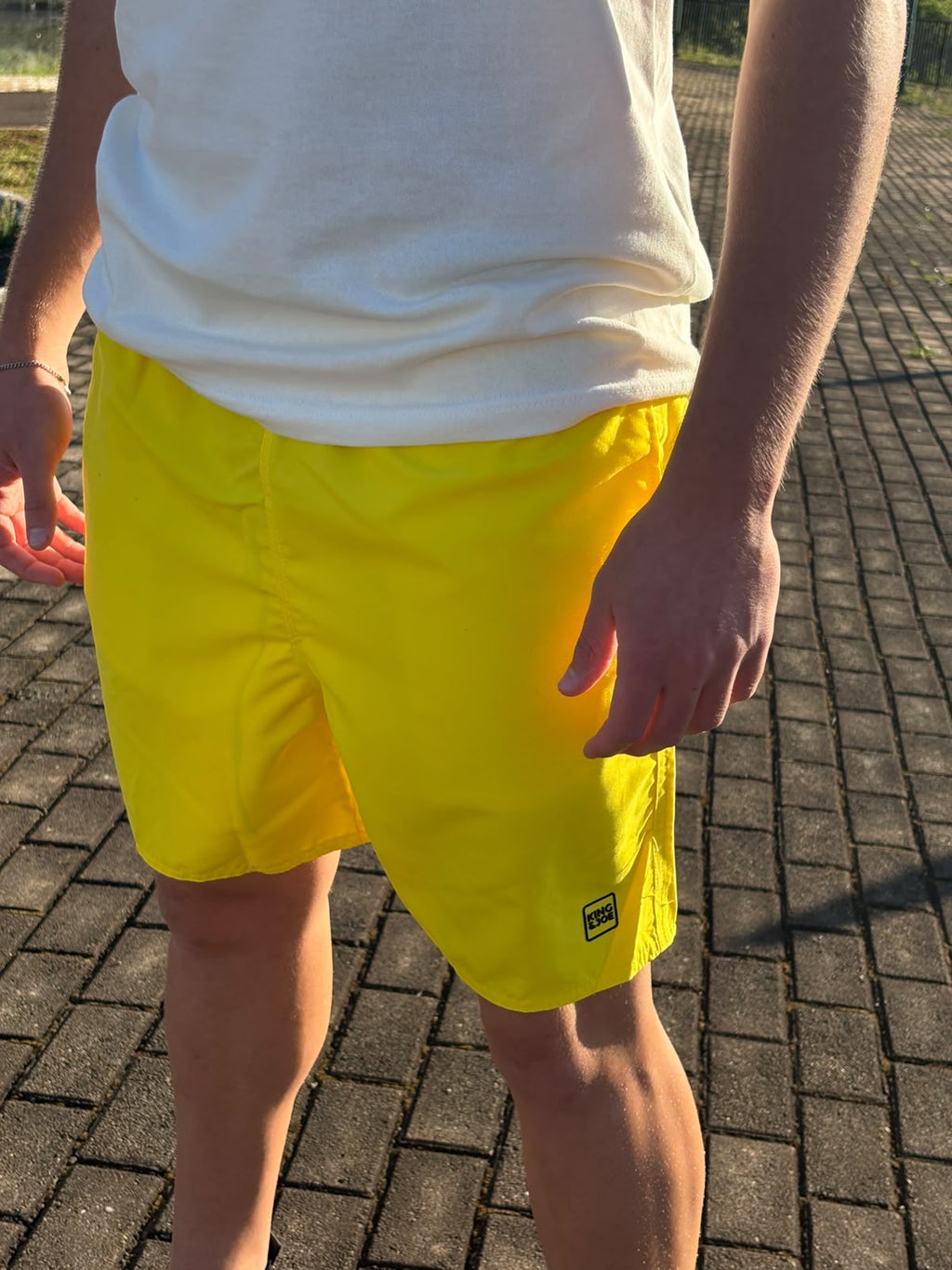 Shorts Praia Masculino King&Joe Liso Respirável cor Amarelo