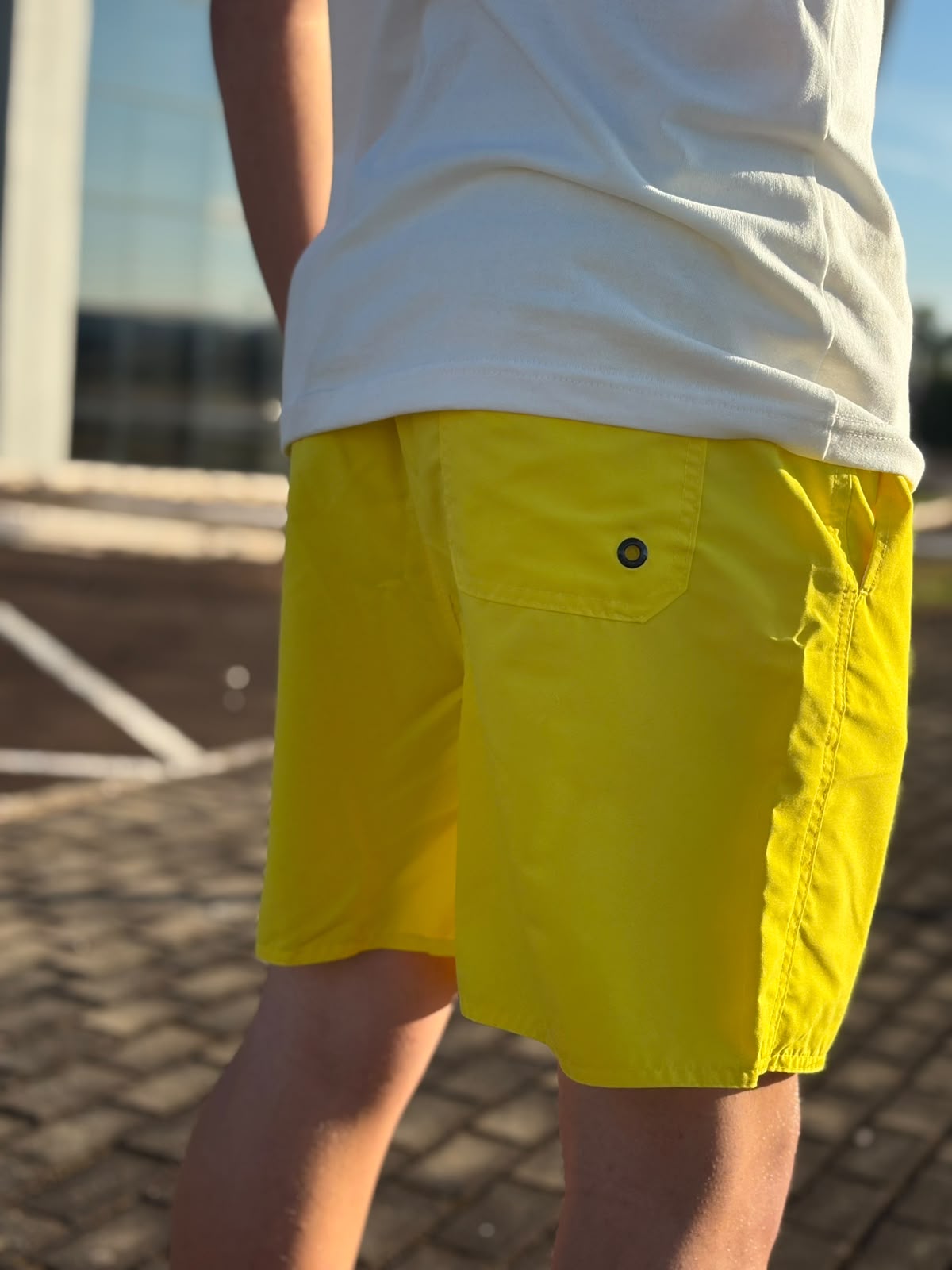 Shorts Praia Masculino King&Joe Liso Respirável cor Amarelo